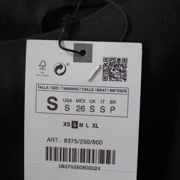 Zara NWT Shoulder Pad & Fringe with Long Sleeves Mini Dress Small - Picture 8 of 8